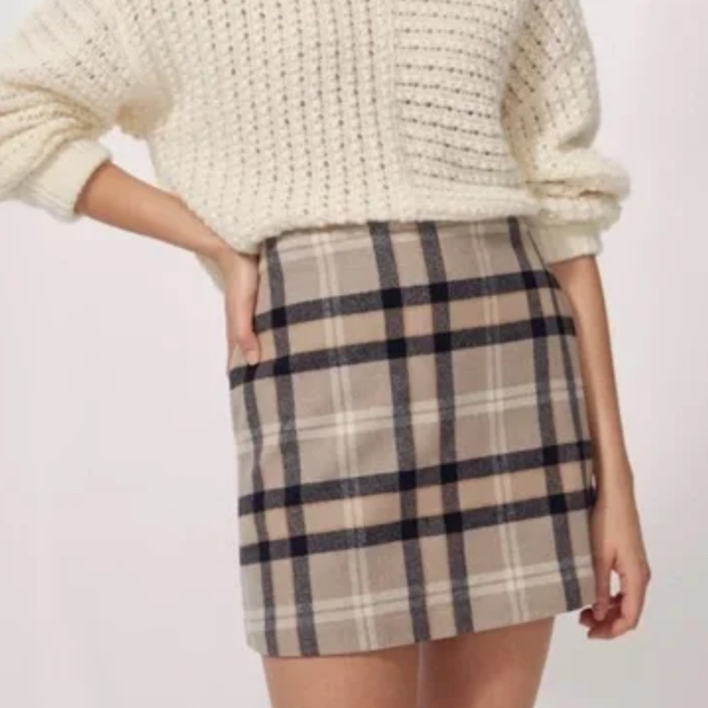 Wilfred Wool Blend Plaid Mini Skirt size 8 - Picture 1 of 13